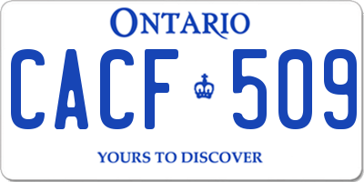 ON license plate CACF509