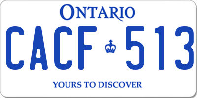 ON license plate CACF513