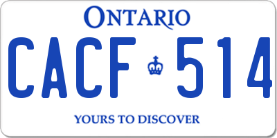 ON license plate CACF514