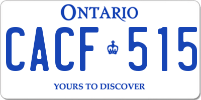 ON license plate CACF515