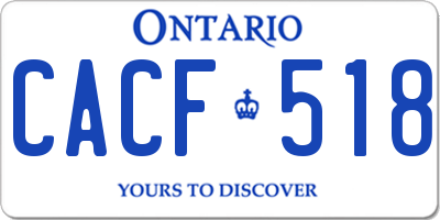 ON license plate CACF518