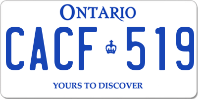 ON license plate CACF519