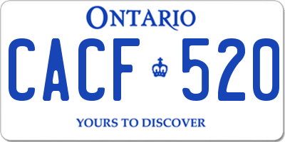 ON license plate CACF520