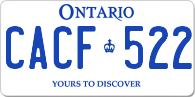 ON license plate CACF522