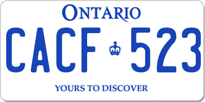 ON license plate CACF523