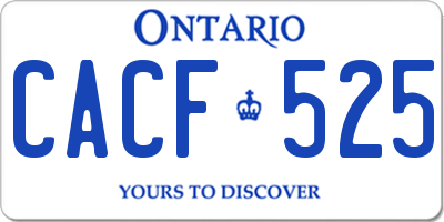 ON license plate CACF525