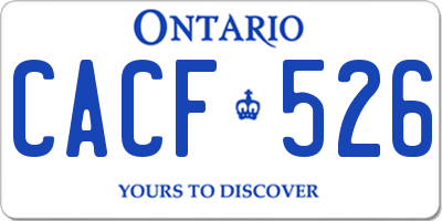 ON license plate CACF526