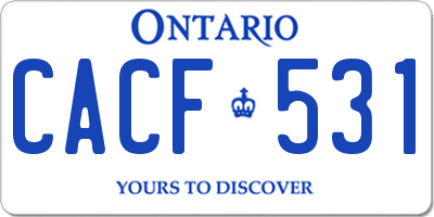 ON license plate CACF531