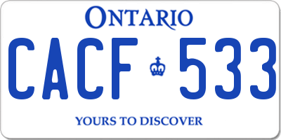 ON license plate CACF533