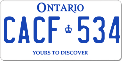 ON license plate CACF534