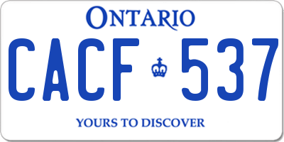 ON license plate CACF537