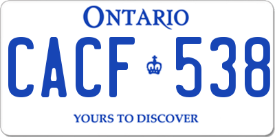 ON license plate CACF538