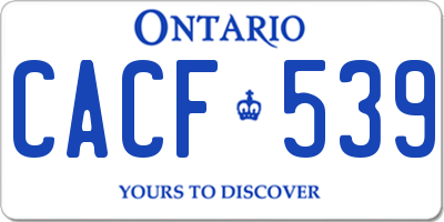 ON license plate CACF539