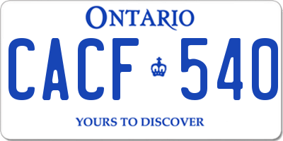 ON license plate CACF540