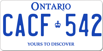 ON license plate CACF542