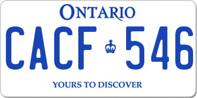 ON license plate CACF546