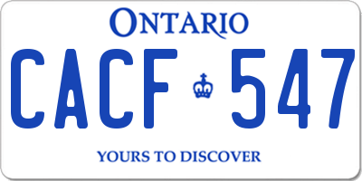 ON license plate CACF547