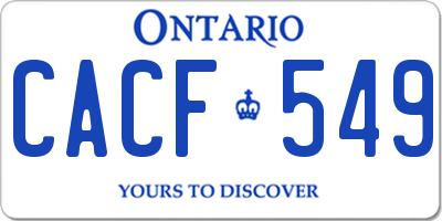 ON license plate CACF549