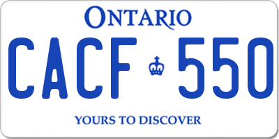 ON license plate CACF550