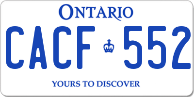 ON license plate CACF552