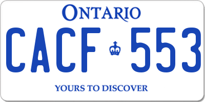 ON license plate CACF553