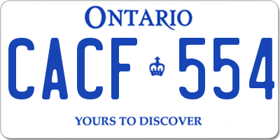 ON license plate CACF554