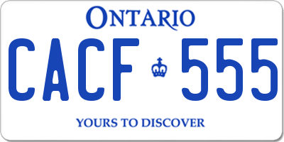 ON license plate CACF555