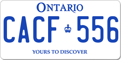 ON license plate CACF556