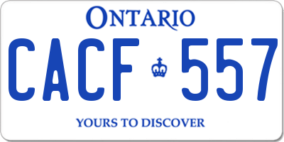 ON license plate CACF557