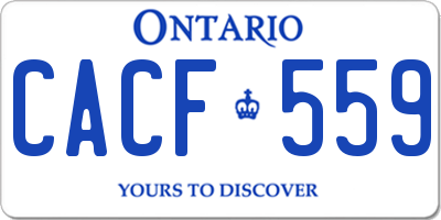 ON license plate CACF559