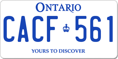 ON license plate CACF561