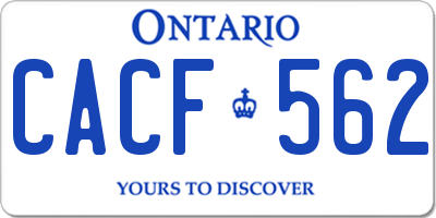 ON license plate CACF562