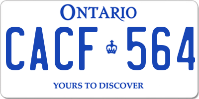 ON license plate CACF564