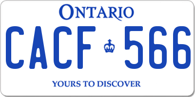 ON license plate CACF566