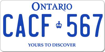 ON license plate CACF567