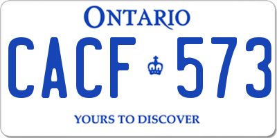 ON license plate CACF573