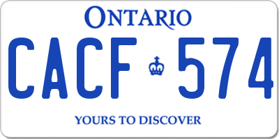 ON license plate CACF574