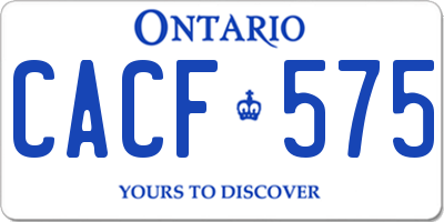 ON license plate CACF575