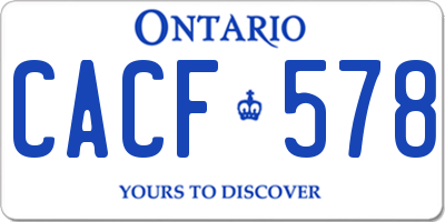 ON license plate CACF578