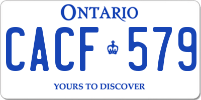 ON license plate CACF579