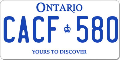 ON license plate CACF580