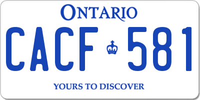 ON license plate CACF581