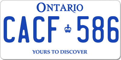 ON license plate CACF586