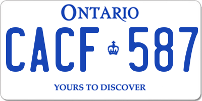 ON license plate CACF587