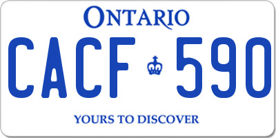 ON license plate CACF590