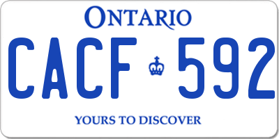 ON license plate CACF592