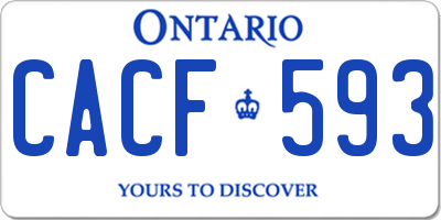 ON license plate CACF593