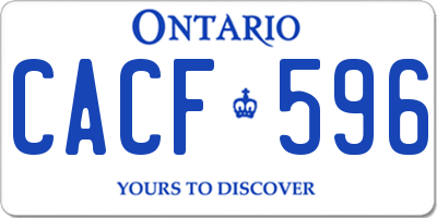 ON license plate CACF596