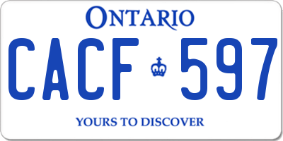 ON license plate CACF597