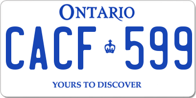 ON license plate CACF599